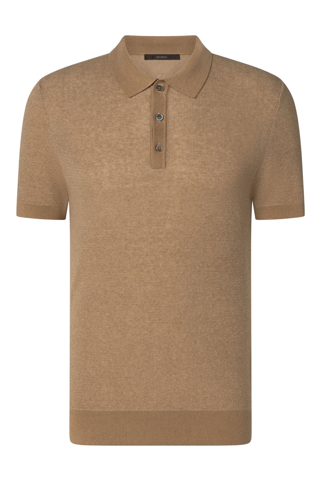 WINDSOR. Leinenmix-Polo 'Lindo' hellbraun, Bild 1