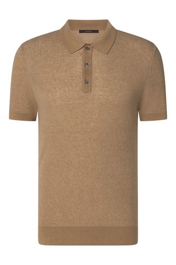 WINDSOR. Leinenmix-Polo 'Lindo' hellbraun