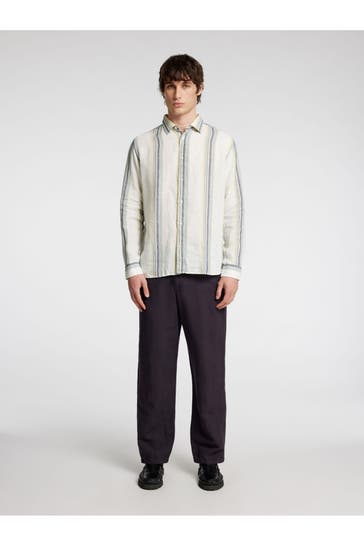 SELECTED Leinenmix-Hose anthrazit