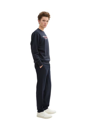 TOM TAILOR Stoffhose schwarzblau tapered