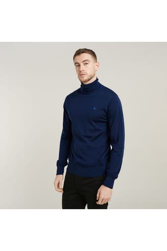 G-STAR Wollrollkragenpullover königsblau