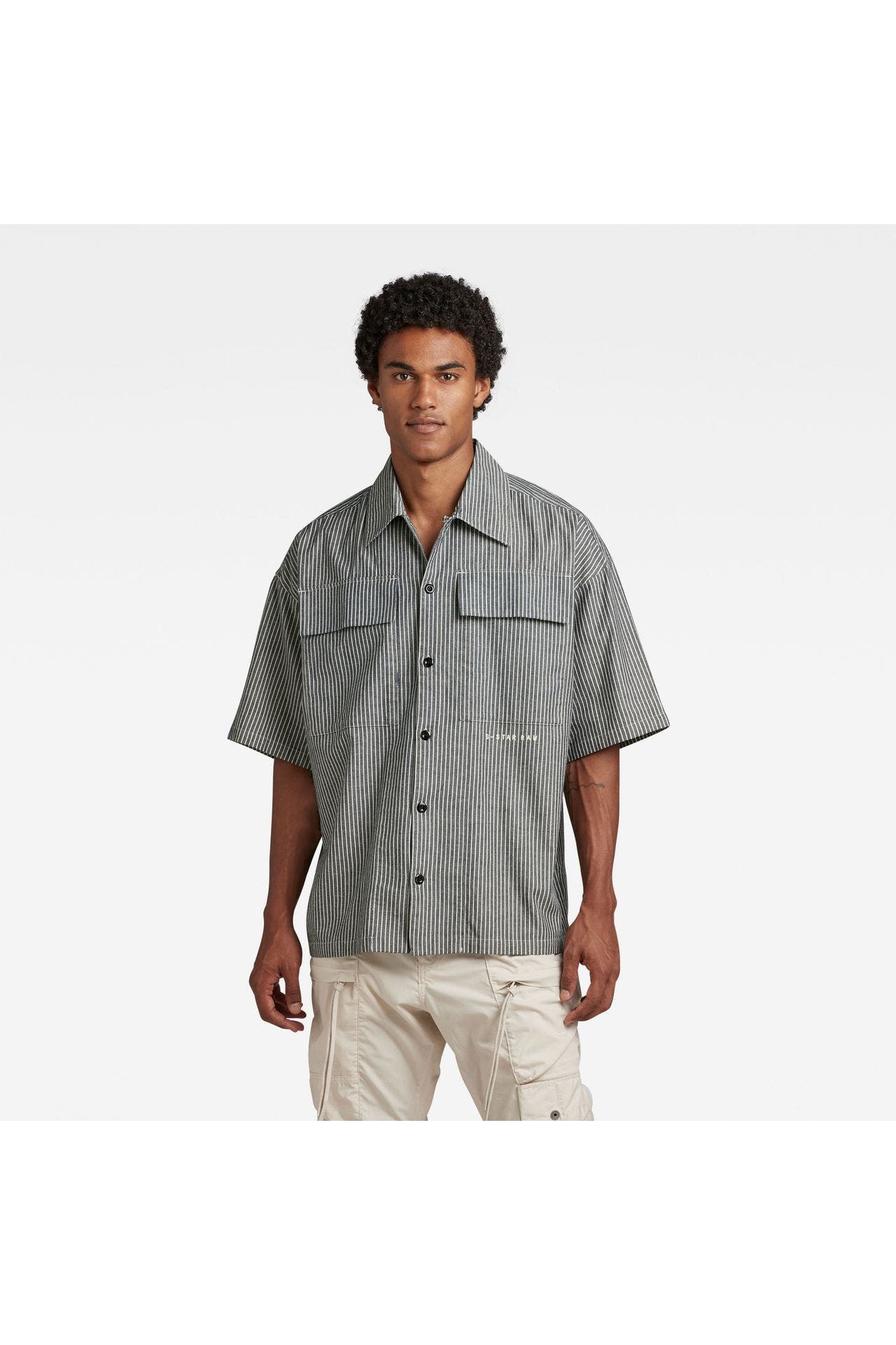 G-STAR Kurzarmhemd gestreift Oversize Fit, Bild 1