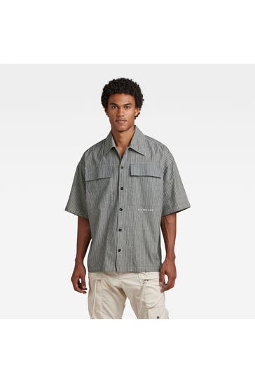 G-STAR Kurzarmhemd gestreift Oversize Fit