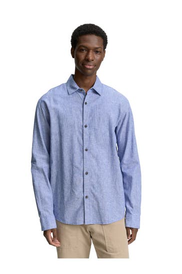 TOM TAILOR Leinenmix-Hemd gestreift