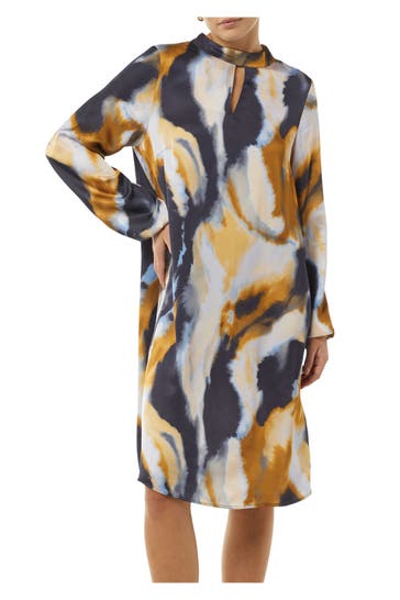 COMMA, Blusenkleid gemustert