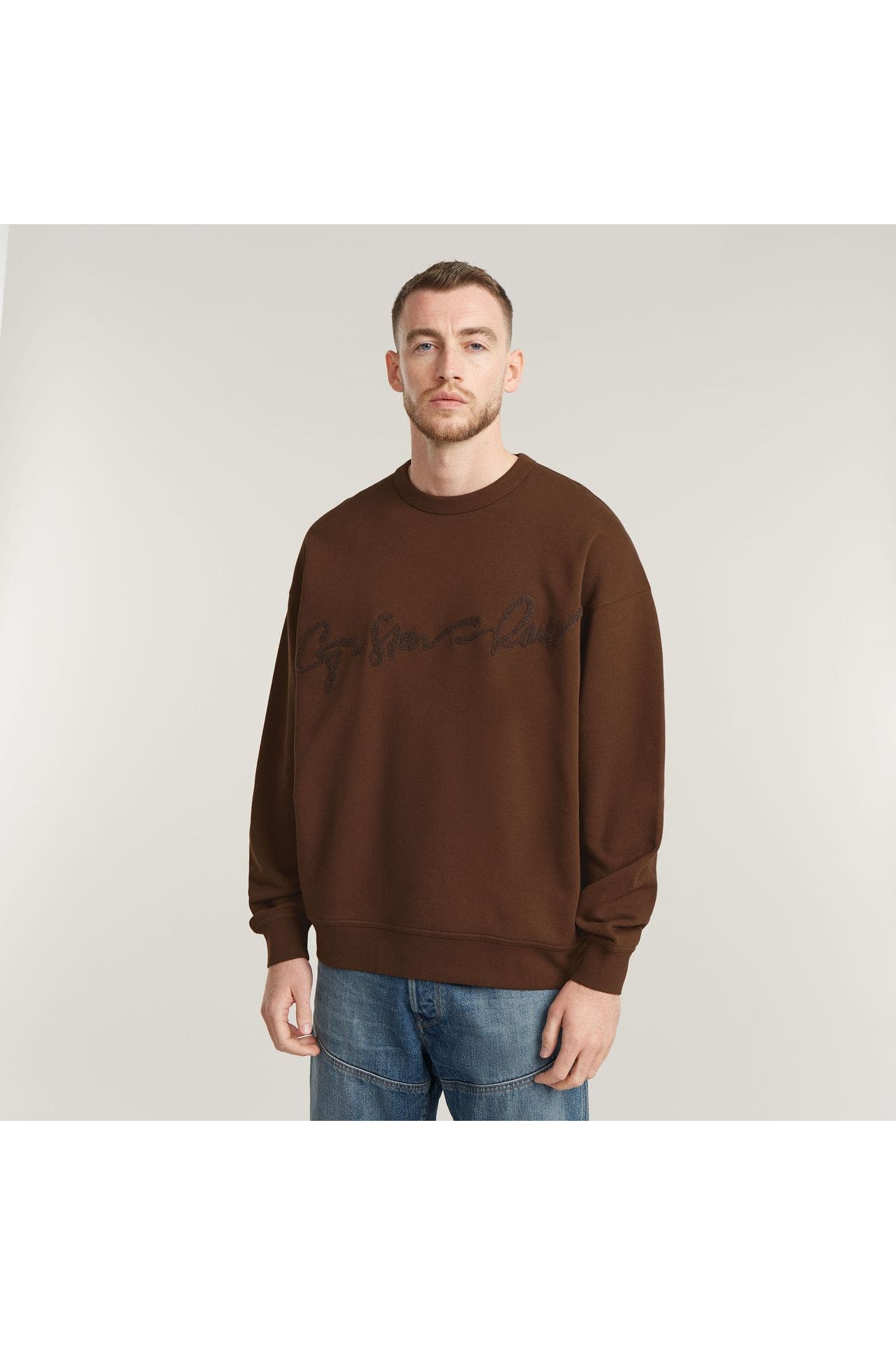 G-STAR Sweatshirt 'Overdyed' braun, Bild 1