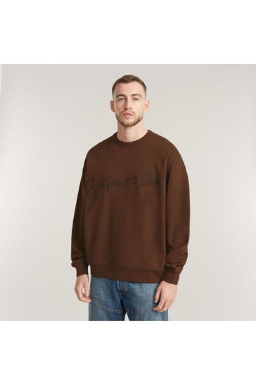 G-STAR Sweatshirt 'Overdyed' braun