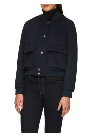 S.OLIVER BLACK LABEL Wollmix-Jacke dunkelblau