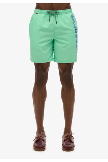 SUPERDRY Badeshorts 'Sport Graphic' pastellgrün