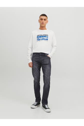 JACK & JONES Jeans dunkelgrau slim
