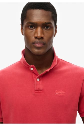 SUPERDRY Polo-Shirt 'Vintage Destroy' weinrot