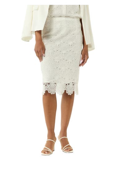 COMMA, Spitzenrock weiß