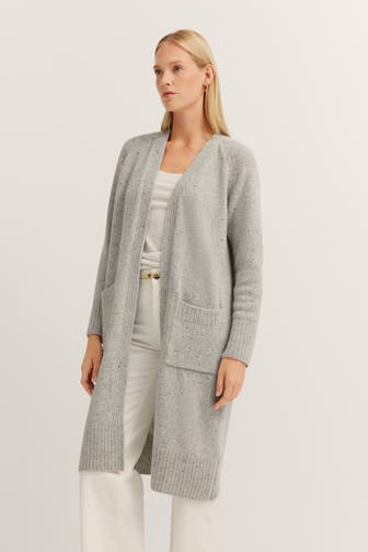 BUGATTI Wollmix-Strickjacke grau