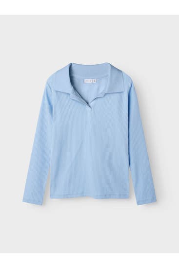 NAME IT - Langarm-Polo hellblau