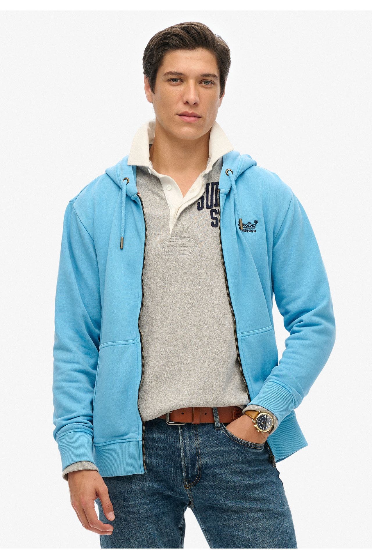 SUPERDRY Sweatjacke hellblau, Bild 1