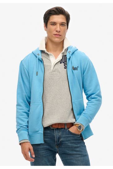 SUPERDRY Sweatjacke hellblau