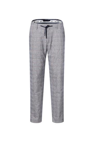 JOOP! Stoffhose Leinenmix-Chino Maxton in Navy/Offwhite kariert navy Loose Fit