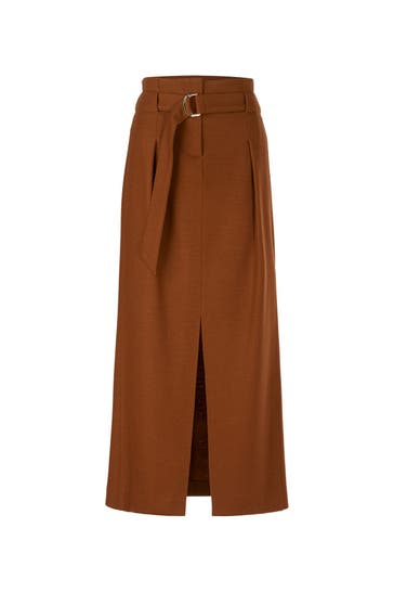 MARC CAIN Midi-Wollrock cognac