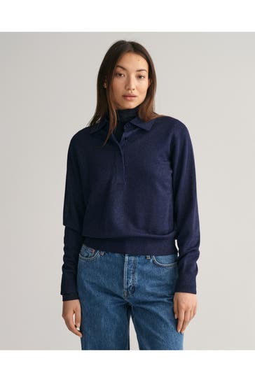 GANT Polo-Shirt nachtblau glitzernd