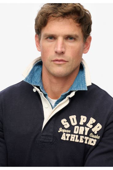 SUPERDRY - Langarm-Rugbyshirt 'Vintage Athletic' zweifarbig