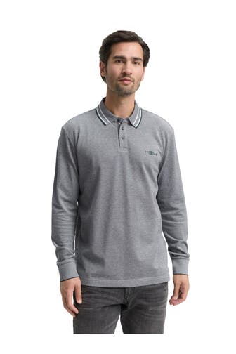TOM TAILOR Langarm-Polo graublau