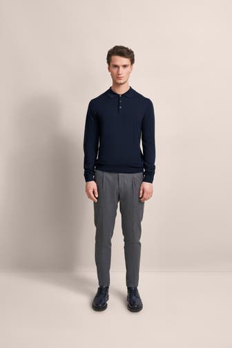 BUGATTI Wollstrick-Polo dunkelblau