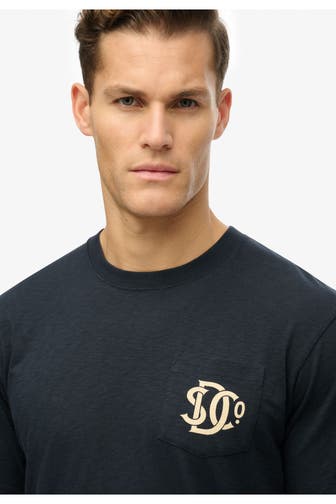 SUPERDRY T-Shirt 'Merchant Graphic' schwarzblau