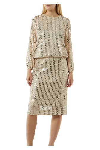 COMMA, Paillettenshirt beige