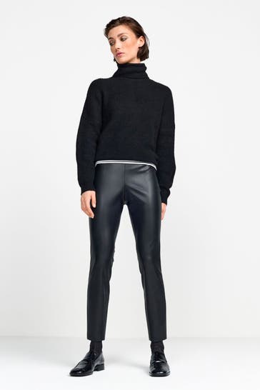 RICH & ROYAL Kunstlederhose schwarz