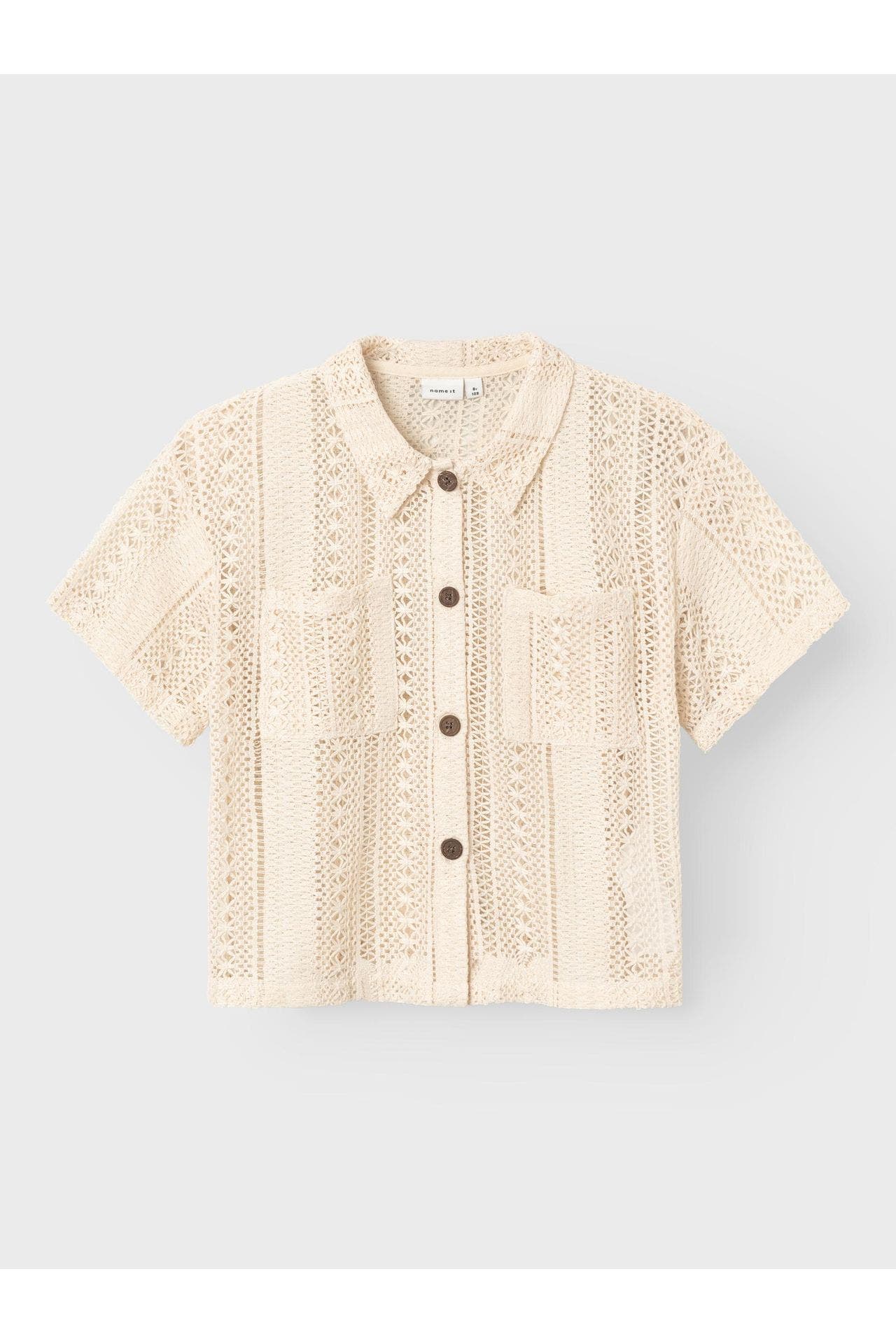 NAME IT Kurzarm-Bluse beige, Bild 1