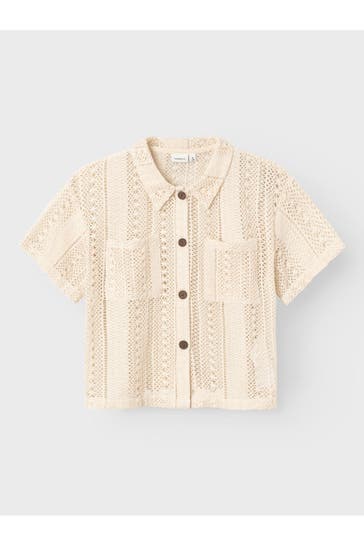 NAME IT Kurzarm-Bluse beige