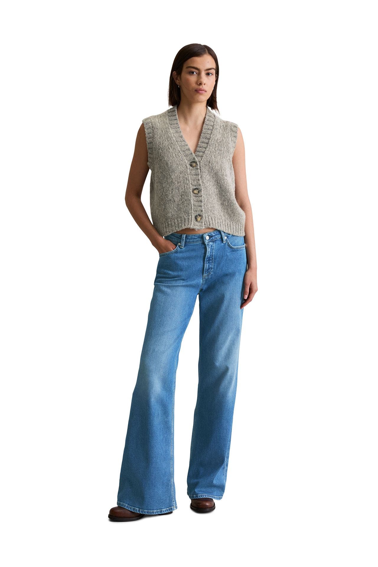 MARC O'POLO DENIM Strickweste steingrau, Bild 1