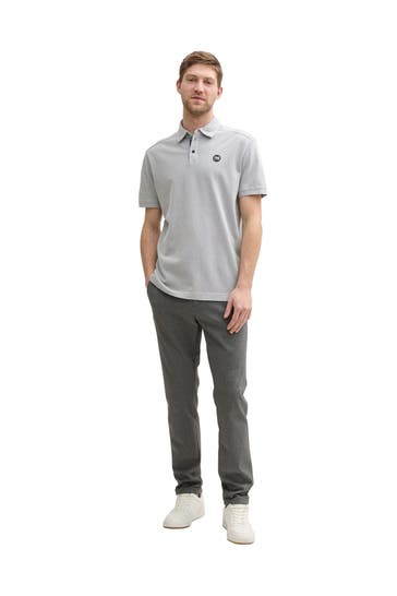TOM TAILOR Polo-Shirt hellgrau Regular Fit