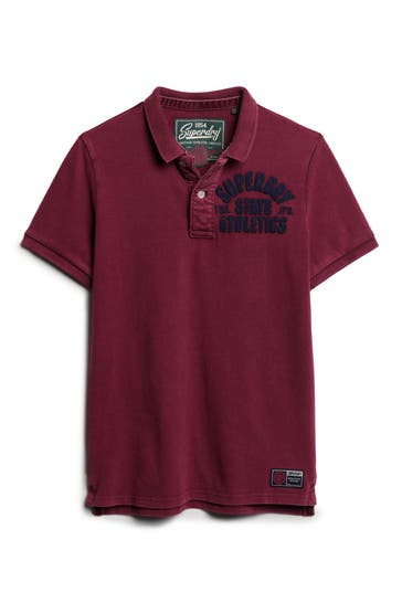 SUPERDRY Polo-Shirt dunkelrot