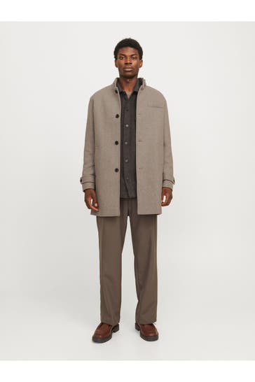 JACK & JONES Wollmixmantel 'Emelton' greige