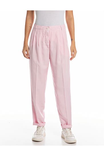 REPLAY Stoffhose rosa