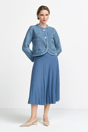 RICH & ROYAL Plisseerock blau