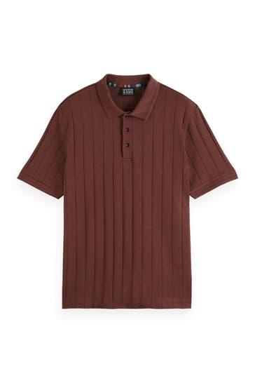 SCOTCH & SODA Feinstrick-Polo braun
