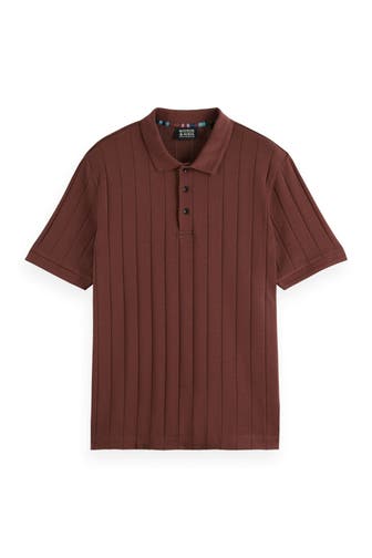 SCOTCH & SODA Feinstrick-Polo braun