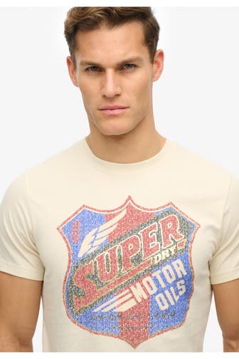 SUPERDRY T-Shirt 'Gasoline Graphic' creme