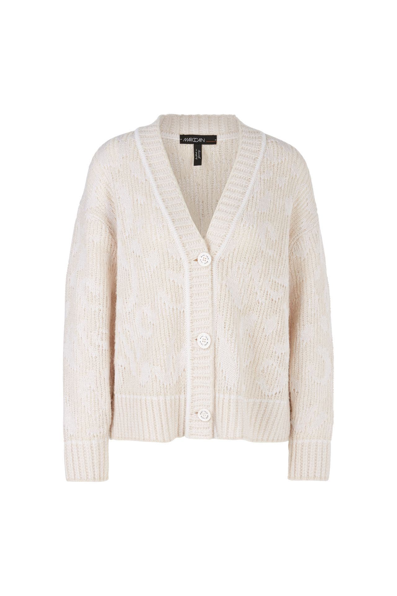 MARC CAIN Wollmix-Strickjacke beige animal, Bild 1