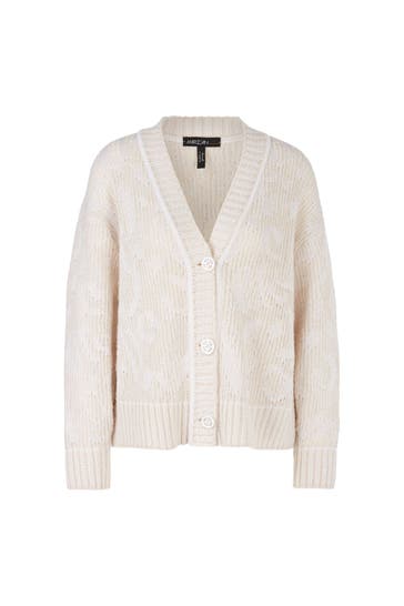 MARC CAIN Wollmix-Strickjacke beige animal