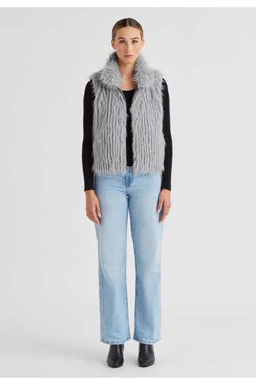 MILESTONE Kunstfell-Weste 'Ronja' grau