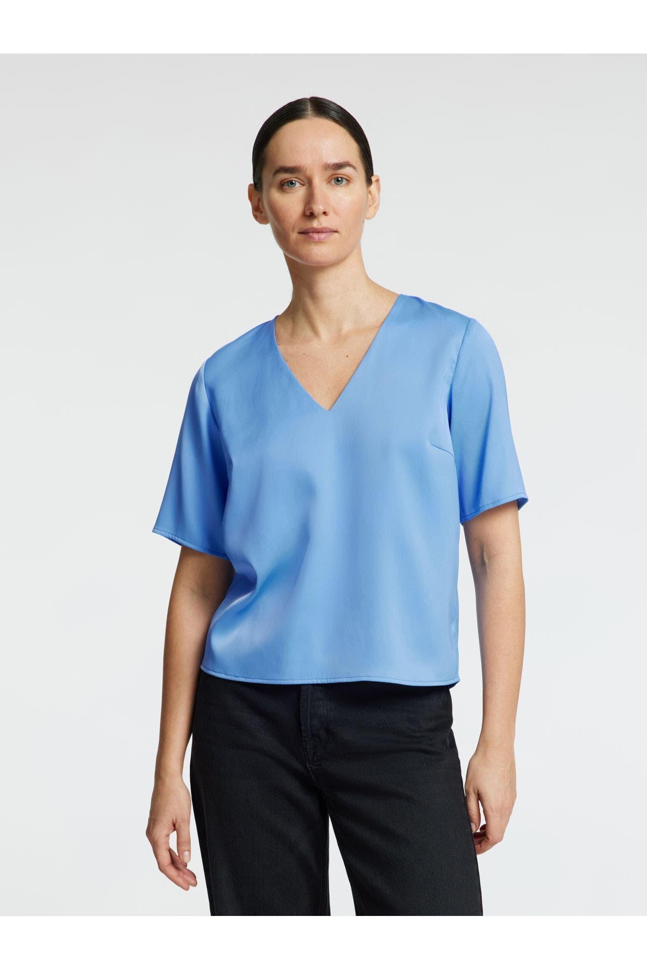 SELECTED Blusenshirt kornblumenblau, Bild 1