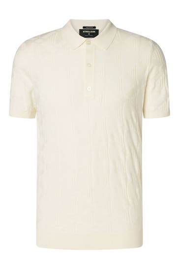 STRELLSON Feinstrick-Polo 'Vincent' creme
