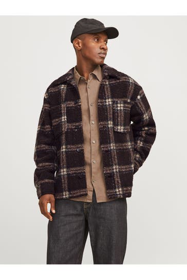 JACK & JONES Overshirt braun kariert