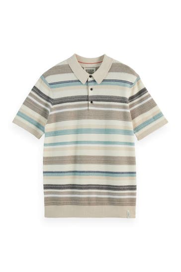SCOTCH & SODA Feinstrick-Polo gestreift
