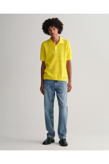 GANT Knitwear Polo Shirt yellow