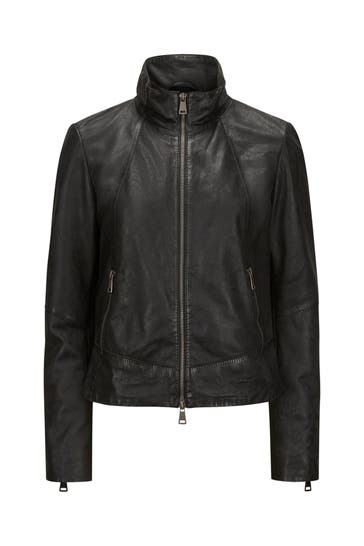 MILESTONE Lederjacke 'Kiba' schwarz