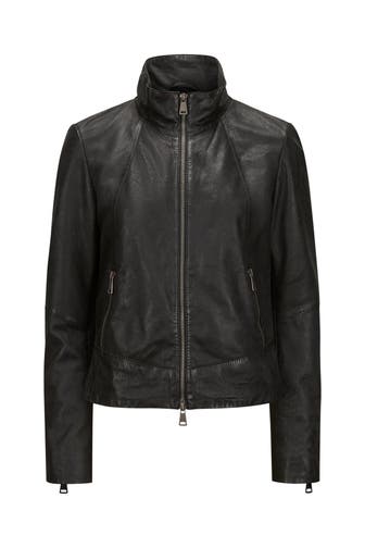 MILESTONE Lederjacke 'Kiba' schwarz